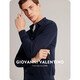 Giovanni Valentino [con cachemira] Cardigan de suéter de punto de omisión de alta gama Camisa base de la piel con suéter de invierno.