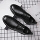 
LWOK new product casual leather shoes fashionable men's shoes Korean version men's business shoes men's formal shoes versatile flat shoes trendy shoes 9920 black 40