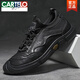 CARTELO Crocodile (CARTELO) top layer cowhide men's casual shoes 2025 spring new lace-up outdoor soft sole shoes driving shoes breathable men's shoes 9918 black 40