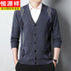 Hengyuanxiang Frühlings- und Herbst-Daddy-Kleidung Pullover Jacke Herren Wolle Strickjacke mit mittlerem Alter mit V-Ausschnitt Basishemd älterer Pullover K-1 Kamel M 170