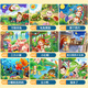 Miaowaer Puzzle Transporte infantil Marco de madera Puntuación Puntuación Animal Story Toys 3-6 años de edad de educación temprana SIDA con tren de mapa base [60 piezas]