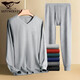 
Seven Wolves Autumn Clothes and Autumn Pants Men's Spring Pure Cotton Thermal Underwear Set V-neck 100% Cotton Sweater Antibacterial Clothes