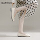 Daphne (Daphne) offizielle Single-Schuhe für Frauen 2025 Französisch und Herbst Neue französische sanfte Mutterschuhe flacher Sohle flacher Mund Einspitzenschuhe für Frauen Aprikosenfarbe [flache Sohle bequeme Einzelschuhe] 37