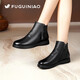Fuguiniao Winter Short Boots Женские снежные ботинки искренние кожаные овчины мех интегрированные средние и пожилые туфли с матерью хлопчатобу