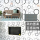 Jiuzhoulu wall stickers home self-adhesive wallpaper waterproof furniture TV background wall renovation film sticker gray and white round 10 meters long 45cm wide