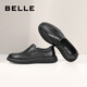 Belle Slip-On Casual Leather Shoes Men's Spring Cow Leather Cushioning Business Shoes A1010AM3 Black 42