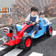 Watch Baby Children's Electric Car Tractor Children's Toy Car 2-10 Years Old Can Seat Extra Large Four-Wheel Baby Stroller Walk-behind Dual Drive 12V Battery