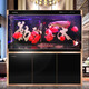 Fujian Jiang (Minjiang) Großer Fischtank Wohnzimmer und Haushaltsbodenfilter Aquarium Ökologische Wasserfreie Büro Fengshui Dragon Fischtank Weiß 150 Länge 43 Breite 155 Höhe [schmaler Seitenstil] + 688 Filterpaket