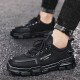 Wasserdichte und rutschfeste Arbeitsstiefel im Sommer Mode-Kee-resistenten Arbeitsschutzschuhen vielseitiger Kurzrohrschuhschuhe Herrenbrettschuhe 0803 Schwarzer Mesh Geruch Proof 42