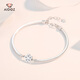 Aido Diamond Platinum Four-leaf Clover Bracelet Women's Fashion Boutique pt950 Shiny Platinum Five-Flower Bracelet Gift for Wife Five-leaf Clover Weight 5.1-5.3g + Comes with Certificate