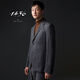 1436 RARE Cashmere Flat Collar's Cashmere Suit Dark Grey 180/96a/XL