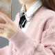 Chenran sweater women's autumn new Korean style ing trend lazy style loose slim cardigan sweater women's versatile women's hair pink M