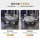 Morning Nest Slate Dining Table Solid Wood Dining Table and Chair Combination Modern Simple Retractable Folding Dining Table Restaurant Furniture Black and White Frame Glossy Snow Mountain White-111 Leather Chair 1.35 Meter Table and Six Chairs-12MM Rock Slab Thickness