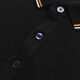 YOUNGOR long-sleeved POLO shirt men's lapel embroidered chest pure cotton fabric feels soft, delicate and breathable POLO shirt VLPC505999ACA black 2XL
