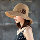 Jiashengxi Strohhut Frauen Sommer faltbarer Strandhut Frauen Urlaubsschutz Hut Frauen koreanischer Stil vielseitiger Sonnenhut Khaki Verstellbar M (55-57 cm)