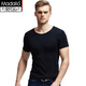 Modal 4-pack men's short-sleeved men's cotton vest men's t-shirt sports elastic slim black and white bottoming sweatshirt old man's shirt mixed color 4-pack XL(175/100)