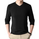 XIAOBAI T2024 Herbst neuer Männer V-Ausschnitt doppelseitig Fleece Longärmedose Basis-Männer lässig T-Shirt KF87/1518 Weiß L.