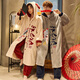 Schlankes und wunderschönes Paar Pyjamas für Frauen im Winter Flanellpaar Nachthemd zweiteiliger Anzug langärmlige Frauen plus samtig verdickte Heimkleidung 9904-Ye L Damen Nachthemd + Hosen