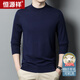 Hengyuanxiang 100% Cardigan Men de cardigan, pivot, lavage à la machine Half Coundleneck Tricoted Base Shirt Black XL (180)