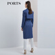 PORTS Baozi same style new women's slightly wrinkled texture waist windbreaker LL8T011KFE011 Persian blue L (8)