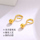 CHINA GOLD gold earrings for women, gold round bead earrings, small golden bean earrings, birthday gifts for girlfriend and wife, about 3mm round bead earrings, a pair of about 0.3g
