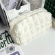 Pencil bag stationery white puff milk puff large capacity junior and high school students high-looking pencil bag stationery box ins beige puff