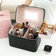 Xingyi Cosmetic Bag Internet celebrity portable hard shell cosmetic storage box large capacity multi-functional cosmetic case black heightened double layer - embroidered sequins