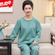 2022 middle-aged and elderly women's home wear pure cotton sandwich autumn and winter pajamas thin quilted mother's long-sleeved trousers suit 12127 (160/M) weight 80-100Jin Jin is equal to 0.5 kg