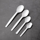Petunia disposable fork spoon PLA spoon fork rice spoon four-pronged fork table fork 4-inch small tea spoon in bulk 100 pieces in bulk