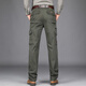 Pantalones casuales de otoño e invierno de marca para hombres para ropa de trabajo para hombres Puertos de algodón puro pantalones de bolsillo múltiples rectos
