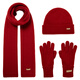 Siggi pure wool scarf hat gloves three-piece set winter girls warm birthday New Year red gift box same style across the night