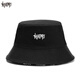 Kenmo (KENMO) double-sided fisherman hat men ins trendy brand hip-hop women versatile sun protection summer sun hat black large size