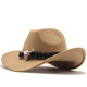 ESQTJF 2023 Western Cowboy Hat Horn Horn Jazz Jazz Topper Men and Women's National Style Felt Hat Hat à larges bords 09 Café M (56-58 cm)