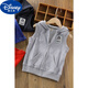 Disney (Disney) children's vest, good cotton sleeveless vest jacket, boys spring and summer horse clip baby vest, vest, zipper, flower gray, hooded vest (dream square mark) 110 size suitable for height 98-108cm