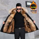 Classic car Haining Park Overcoming Male Fox Raccoon Fur Detachable Inner Boat Medium-Length Fur Integrated Men's and Women's Fur Jacket Winter Black Shell + Original Color Inner Boat [Furry Sleeve] 2XL 130-150Jin [Jin equals 0.5 kg]