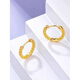 Fat Donglai's same style 18k color gold earrings, gold color earrings, gold retro hoop earrings for women, diamond earrings