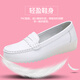 Dockadometham, genuine leather nurse shoes for women, new soft sole, flat sole, autumn and winter, anti-slip, anti-odor, and not tired, pregnant women single shoes, mother white women's shoes, beauty salon shoes, women's work shoes 829 white (hollow) 36