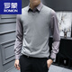 Romon Mode Herren Strickweste Herbst und Winter Ärmel und Slim Slim Weste Basis Shirt V-Ausschnitt Thread Sxzfs-14126 Dunkelblau M.