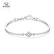 Aido Diamond Platinum Four-leaf Clover Bracelet Women's Fashion Boutique pt950 Shiny Platinum Five-Flower Bracelet Gift for Wife Five-leaf Clover Weight 5.1-5.3g + Comes with Certificate