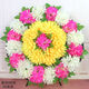 Wreath Qingming Festival Chrysanthemum Small Wreath Sacrifice Small Plastic Memorial Service Tomb Sweeping Supplies In Front of the Tomb 23CM Extra Large Autumn Chrysanthemum Yellow and White One Each