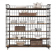 SHIHUAYUN shelf with wheels mobile storage rack carbon steel chrome plated grid American iron sideboard retro solid wood display shelf book 6 layers 100*40*200