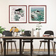 Zi Teng Suixuan Wu Guanzhong ink painting new Chinese style modern living room decoration painting restaurant dining room hanging painting bedroom mural Chinese style Figure 7 50*50cm mahogany color solid wood frame