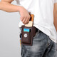Dixing (DIXING) New Upgraded Mobile Phone Waist Bag Men's Construction Site Work Mobile Phone Leather Case Can Hold Cigarette Cases, Hang Keys and Wear Belts Upgraded Mobile Phone Bag + Cigarette Bag + Hook Brown