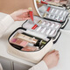 Baby Beile Makeup Bag Women's Large Capacity Washing Bag High-Precision Portable Travel Double-Layer Transparent Waterproof Washing Storage Bag Handheld Beige-Cosmetic Bag