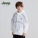 Jeep children's sun protection clothing 2025 summer new breathable skin clothing boys and girls sun protection clothing hooded thin jacket white 110 cm