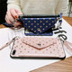 Afapu Trendy Brand Tarn-In Coin Willet Integrated Oppo Mobile Telephone Case de teléfonos móviles Trendy Star Internet Celebridades Creative Hearing Bag Women Leather Hard Pack Full Shell Coin Wallet-Blue Blue Star + Crossbody Lanyard Oppo Reno3/K7