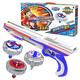 Lingdong Creative New Magic Gyro 6 manuel swing accéléré Gyro Magic Gyro Gun vs Gyro Gyro Gyro Gyro Yawu [1 pistolet + 2 Gyro 2 coups consécutifs]