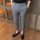 Ding Gude Summer Business Casual Hosen für Männer Neun-Punkte Slim Westkoreanische Version Herrenhosen für Männer in der Herrenhose Trendy Straight-Bein Stretchhose für mittlere Alter und junge Menschen 723 Neun-Punkte Black 29
