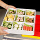 Metamin-Vier-Gitter-Sechs-Grid-Plattenteller Imitation Porzellan Neun Grid Snack Platte Werbe Kunststoff Heißtopf Grill Snack LB 4884 Gelb