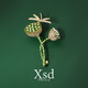 QUAMER gold store model dragonfly lotus brooch, high-end women's Chinese style exquisite corsage design, niche and versatile, green